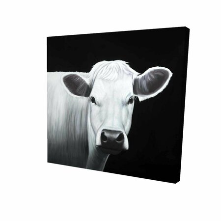 BEGIN HOME DECOR 32 x 32 in. White Cow-Print on Canvas 2080-3232-AN516